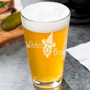 Halloween Pint Glass - Witches Brew - Halloween Craft Beer Glass