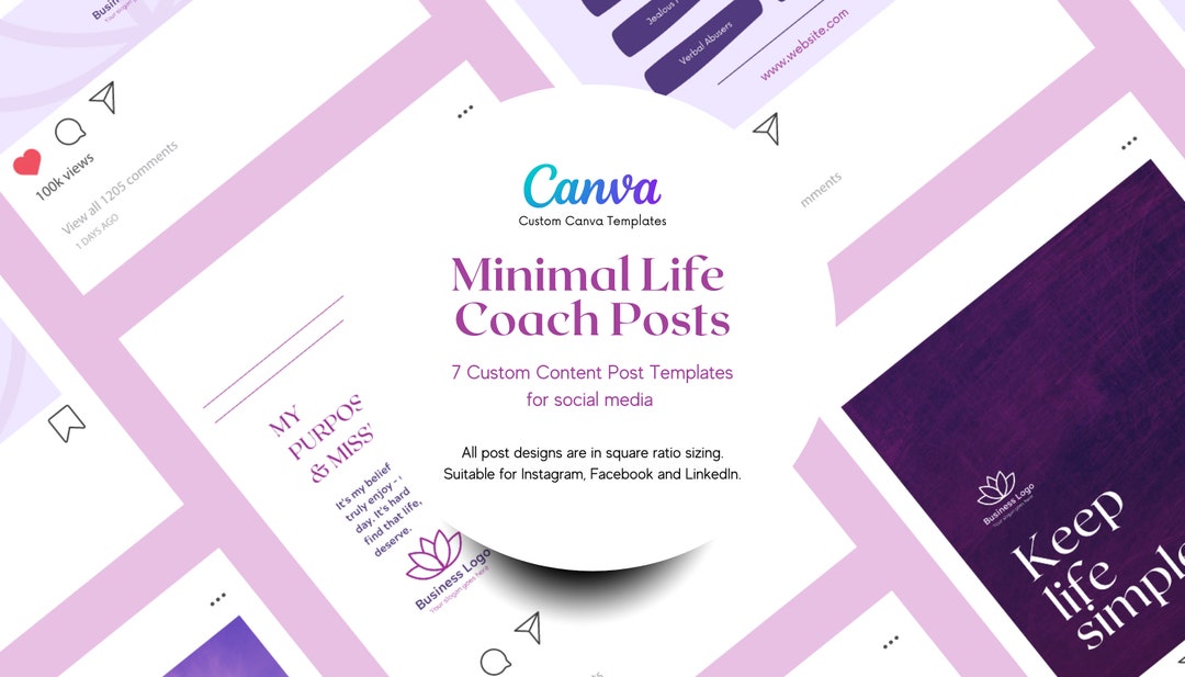 Life Coach Instagram Post Templates for Canva (digital Download) - Etsy