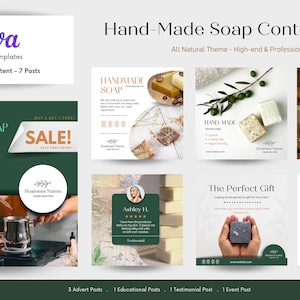 1 Week worth of social media content for Soap Business - Soap Marketing - Soap Business - Handmade soap - Handmade soap content - Marketing