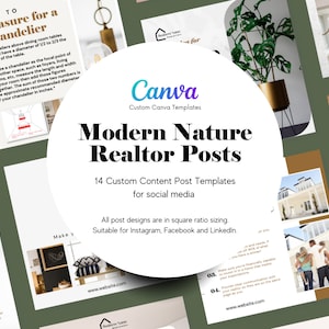 14 Canva Templates for social media content for Real Estate Agents - Realtor Canva Template - Real Estate Content Posts - Canva Templates