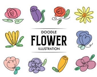 Doodle Flower Illustration - Clipart - Stock Photos - Clipart vectoriel