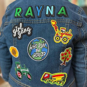 Personalised custom denim jacket kids unisex patch perfect Christmas gift for girls and boys image 2