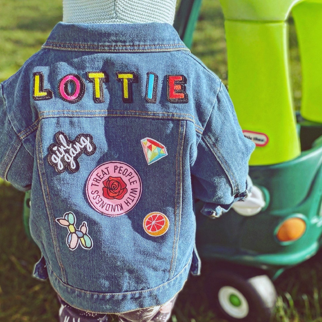 Patch Jacket for Kids | Custom Denim Jacket with Patches - Little Chicken SM 8 - 10 / Light Wash Denim