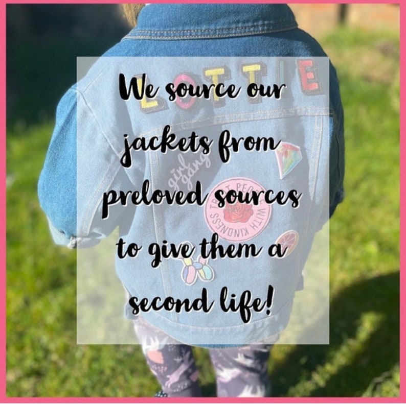 Kindness personalised denim jacket // Custom name gift for kids, christmas present girl, its cool to be kind, xmas girls outfit image 4