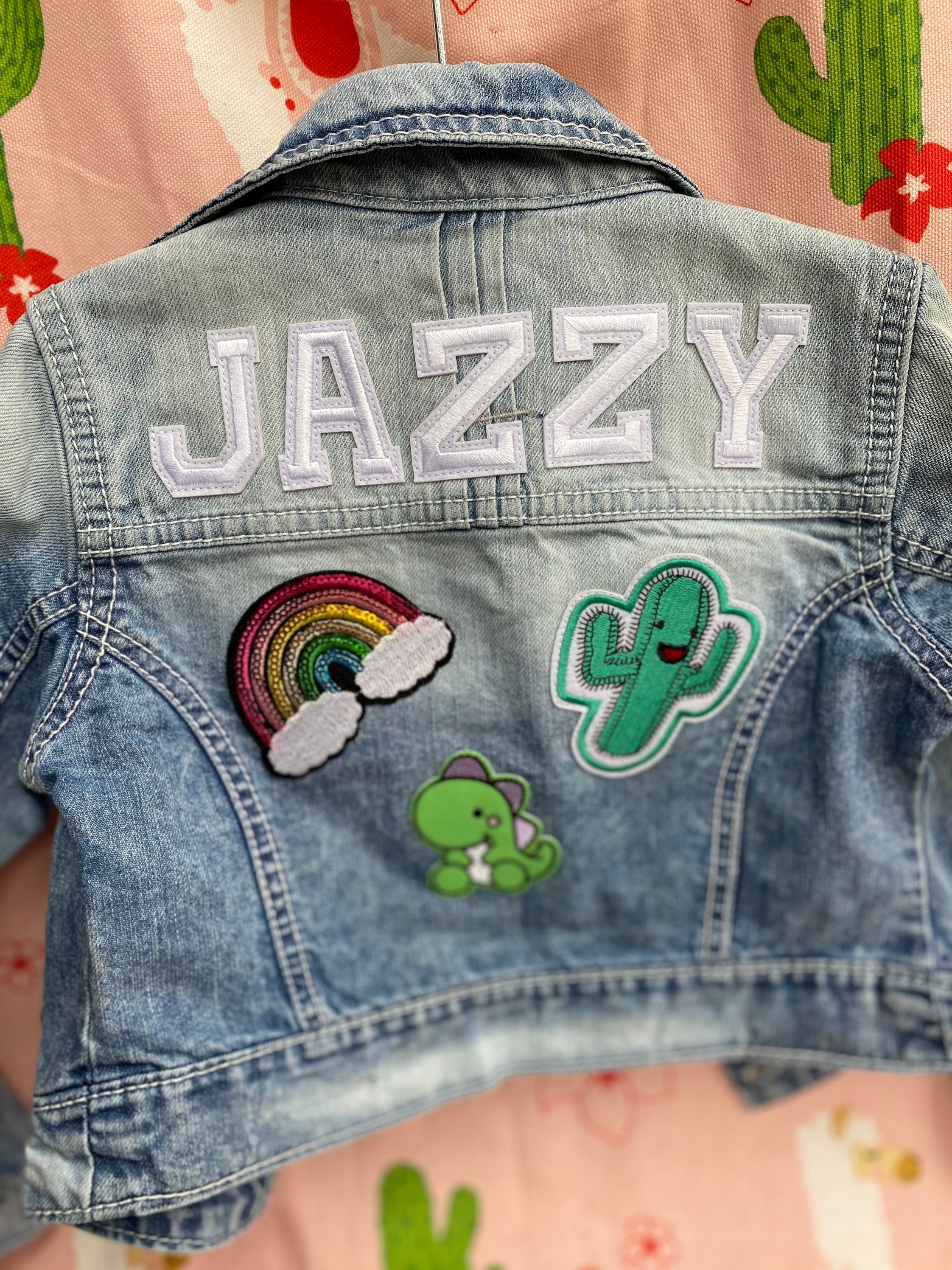 Personalised Custom Denim Jacket Kids Unisex Patch White Etsy UK