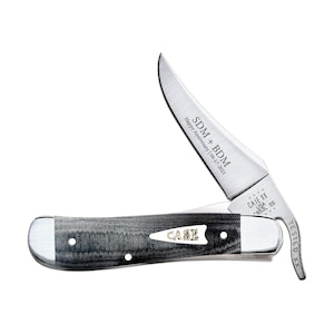 Case knife Engraved, Black Micarta Smooth RussLock Pocket Knife Personalized, Groomsmen knife, Fathers day Gift, Anniversary Gift