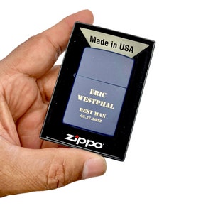Genuine Zippo Lighter Personalized, Zippo Navy Blue Matte Zippo Engraved, Original Zippo Guaranteed