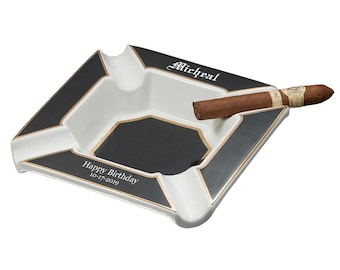 Set of 5 Engraved Cigar Ashtrays