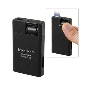 Cigars Lighter Engraved, Flat Flame Torch Lighter Black Matte Butane Lighter Personalized, Fathers day Gift, Birthday Gift, Anniversary Gift