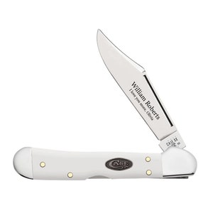 Case knife Engraved, White Synthetic Mini CopperLock Pocket Knife Personalized, Groomsmen knife, Fathers day Gift