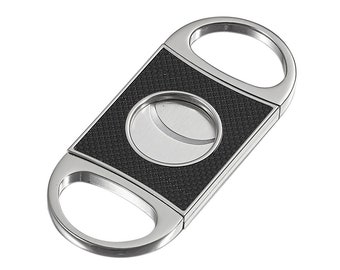 Cigar Cutter Engraved, Carbon Fiber & Polished Chrome Cigar Cutter Engraved, Groomsmen Gift, Fathers day Gift, Anniversary Gift -VCUT406