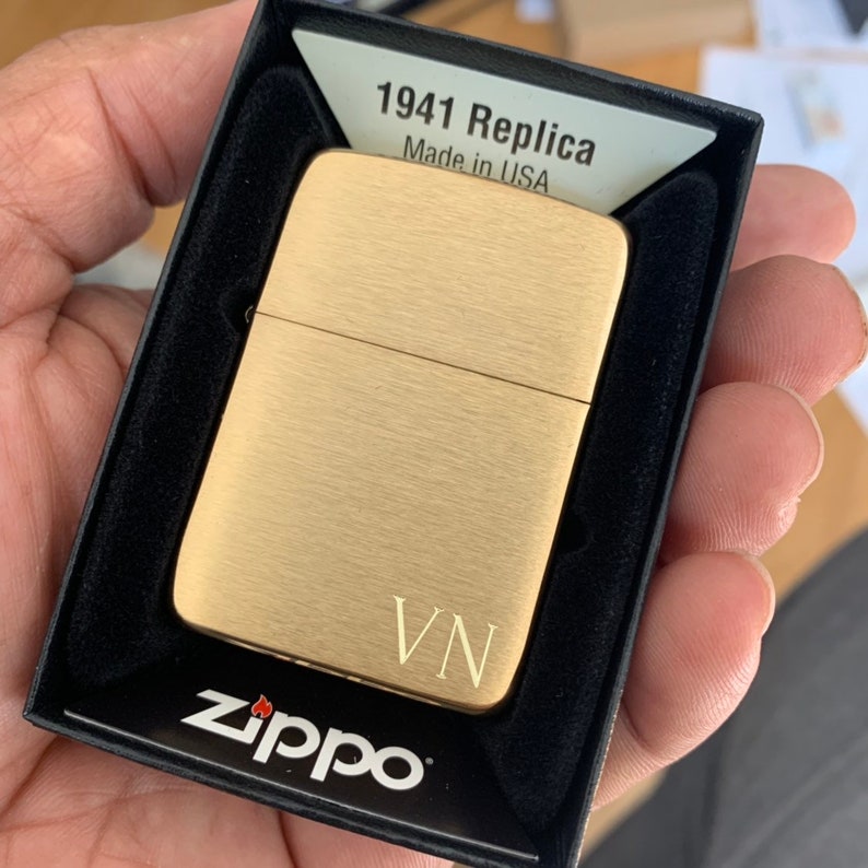Genuine Zippo Lighter Personalized 1941 Replica Brushed Brass Etsy