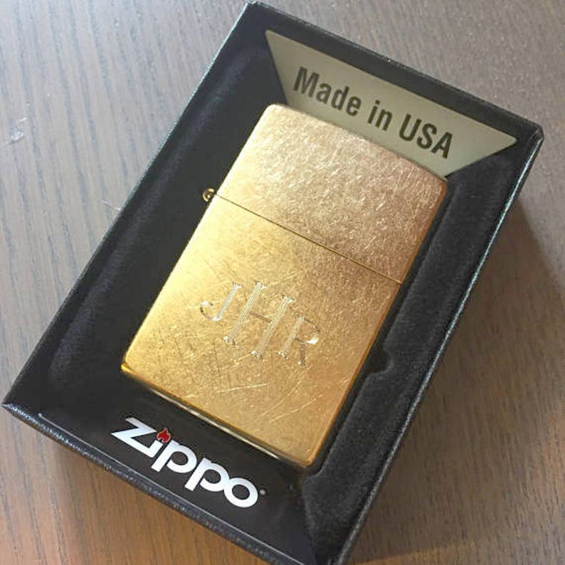 Zippo Lighter Engraved Classic Gold Dust Street Zippo Etsy