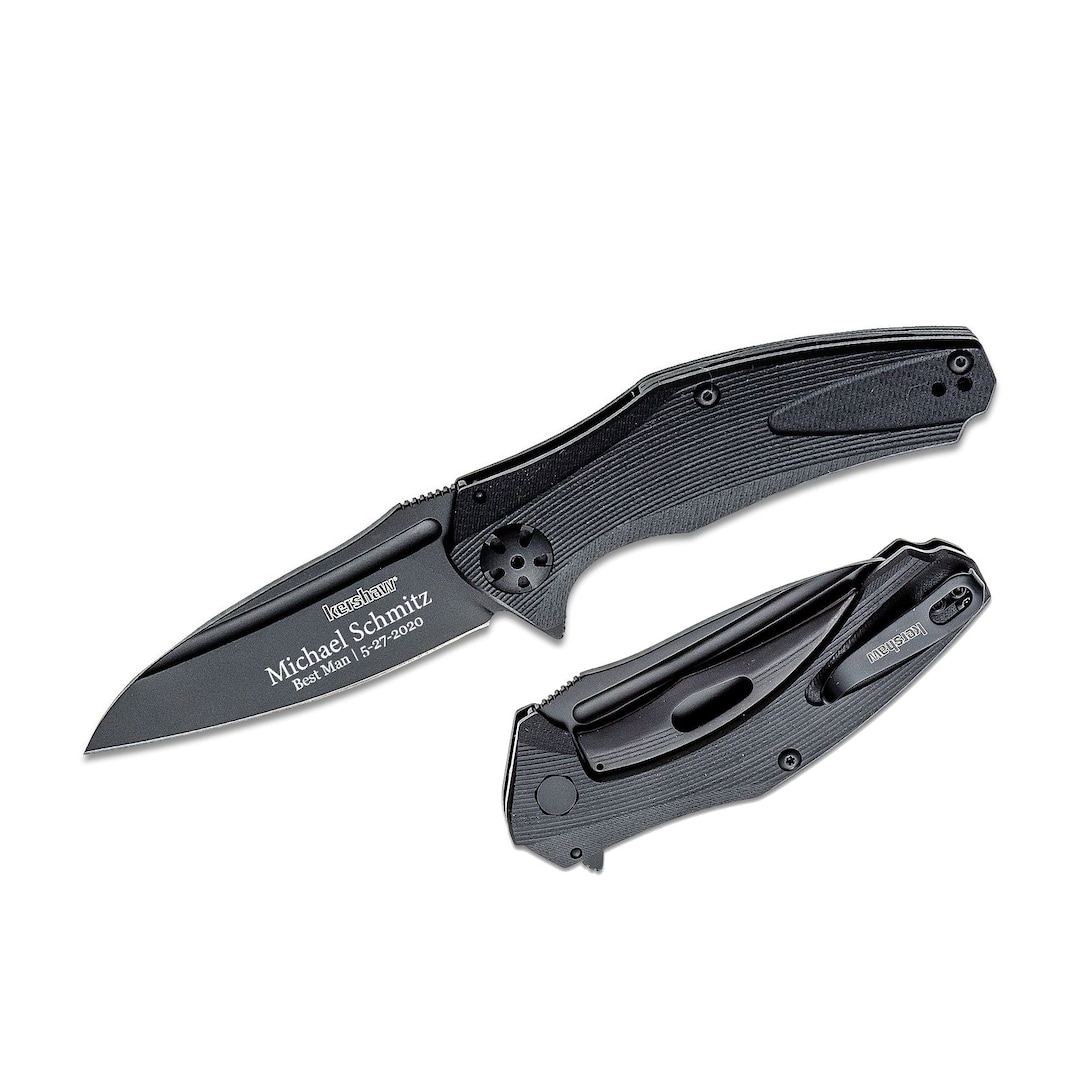 Kershaw Pocket Knife Engraved. Assisted Flipper Knife Etsy