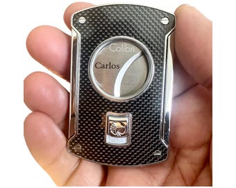 Custom Engraved Colibri Cigar Cutter: Double Guillotine Blades, For up to 56 Ring gauge cigars, Fathers day Gift, Anniversary Gift