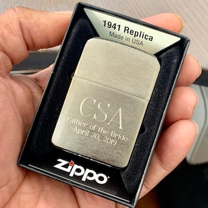 Genuine Zippo Lighter Personalized, 1941 Replica Black Ice  Zippo Engraved, Original Zippo Guaranteed