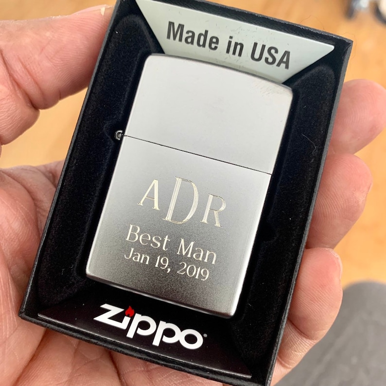 Genuine Zippo Lighter Personalized, Classic Satin Chrome Zippo Engraved, Original Zippo Guaranteed 