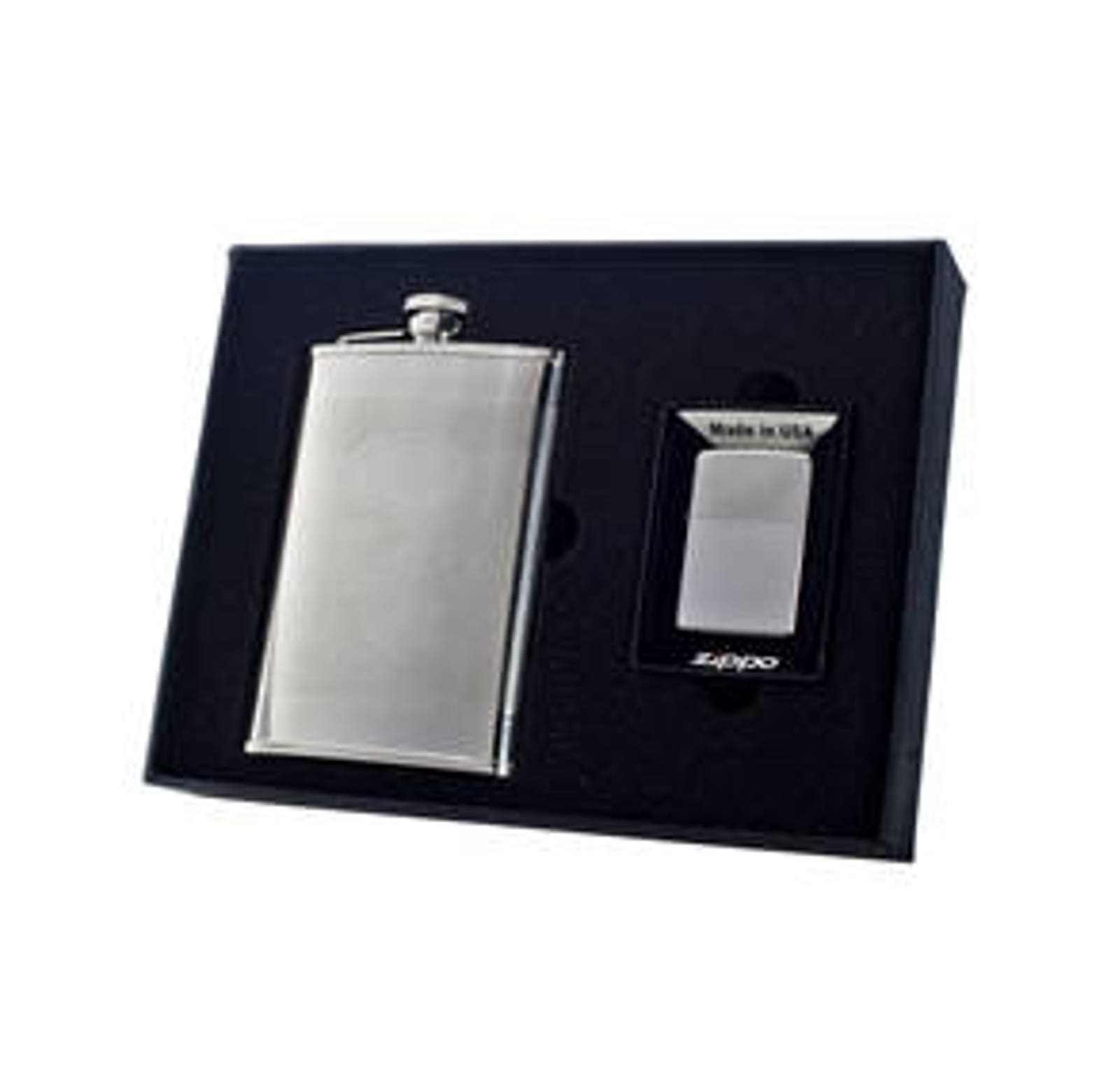 Zippo Lighter Engraved 8oz Flask & Zippo Gift Set Groomsmen Etsy
