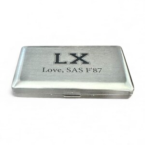 Custom Engraved Double Sided 120 Sized Cigarettes Case: Brushed Finish, Stainless Steel, Cigarettes Holder, Anniversary Gift image 3