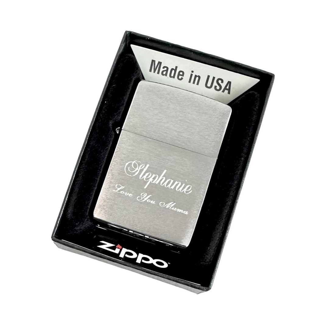 Genuine Zippo Lighter Personalized, Classic Brushed Chrome Zippo