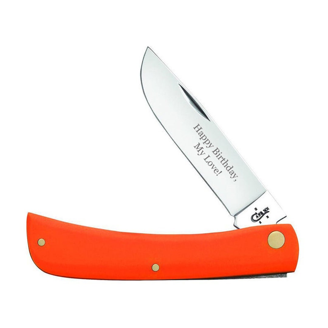 Case Knife Engraved, Case Orange Synthetic Sod Buster Jr Pocket Knife Personalized, Groomsmen