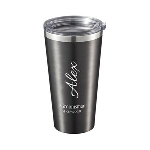 Engraved Gunmetal Tumbler: Personalized Stainless Steel, 16oz