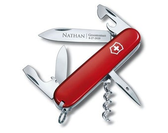 Victorinox Swiss Army Knife Engraved, Swiss Army Spartan 3.58" Red Pocket Knife, Groomsmen Knife, Fathers day Gift, Genuine Swiss Made