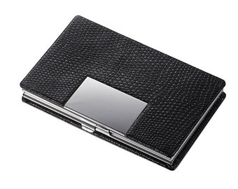 Business Card Holder Engraved, Leatherette Nickel Plated Business Card case Engraved, Business Card Holder Personalized