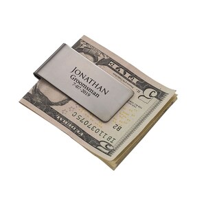 Engraved Money Clip: Personalized Stainless Steel Groomsmen Gift