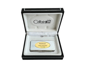 Engraved Colibri of London Money Clip, Personalized Colibri Money clip W/ Knife & Scissors in ORIGINAL Box, Money clips for Men