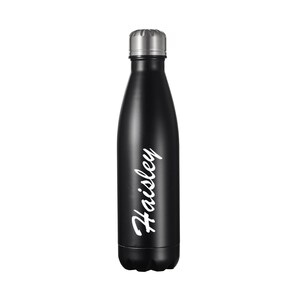 Engraved water bottle, 16oz Stainless Steel Vacuum Insulated Water bottle Engraved, Sports Water Bottle, Insulated Water Bottle Black