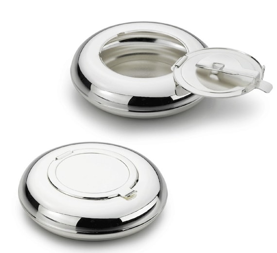 portable cigarette ashtray Surakey Stainless Steel Mini Pocket Cigarettes Ash Tray with Lid Flip Ashtray Compact Portable Car Supplies for Office Bar Bedroom Car Home : Home & Kitchen 42 height makes disposal easy and convenient Metal Portable Ashtray,Outdoor Cigarettes Ashtray