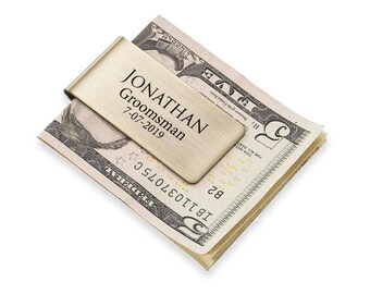 Pince à billets gravée personnalisée : peut contenir facilement de 10 à 15 billets, pinces à billets pour homme, cadeau garçon d'honneur, cadeau d'anniversaire