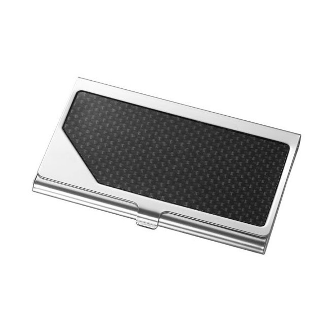 Business Card Holder Engraved Stainless Steel and Carbon Etsy