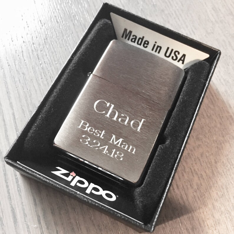 Zippo Lighter Engraved Classic Brushed Chrome Zippo Lighter Etsy