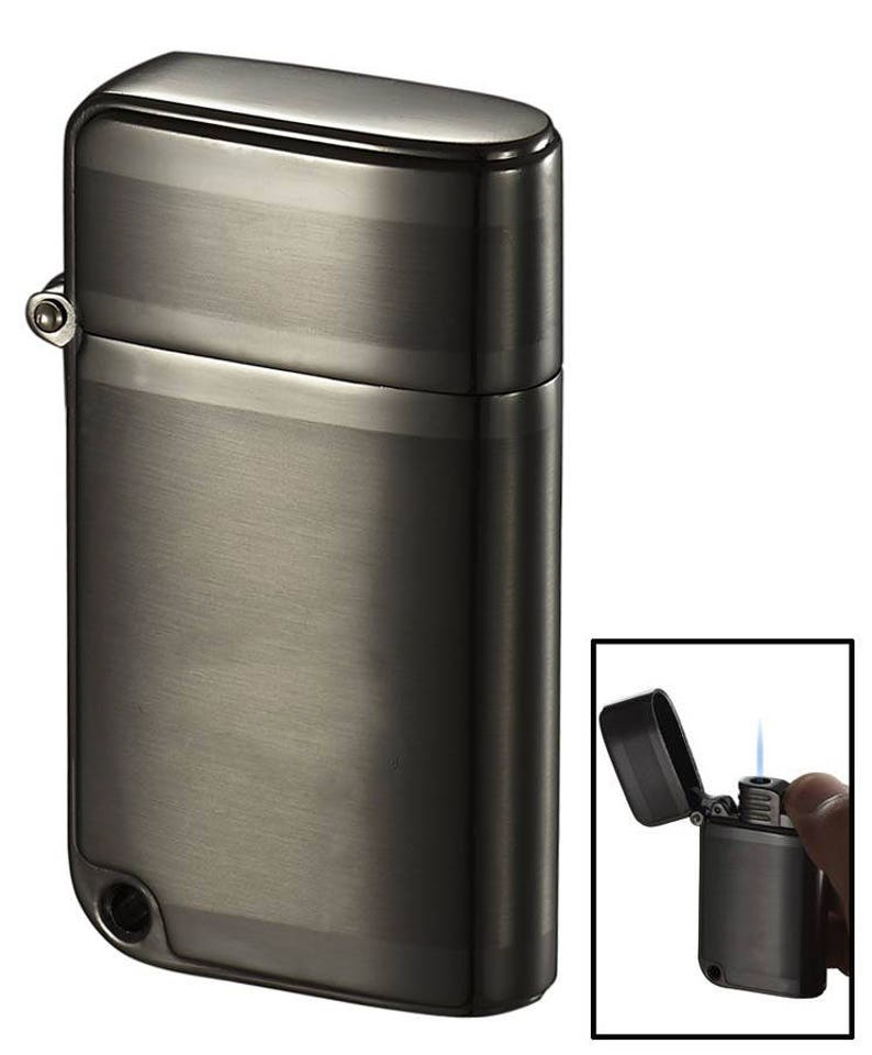 Cigar Lighter Engraved Brushed Gunmetal Torch Lighter Etsy