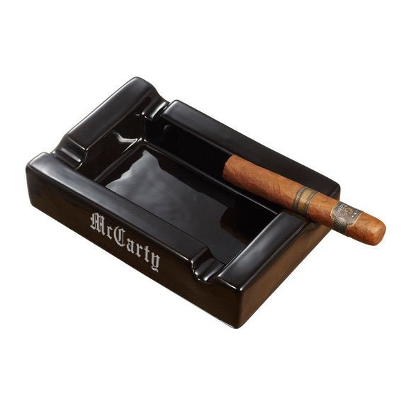 Personalized Cigar Ashtray Custom cigar ashtray Black Ceramic Cigar