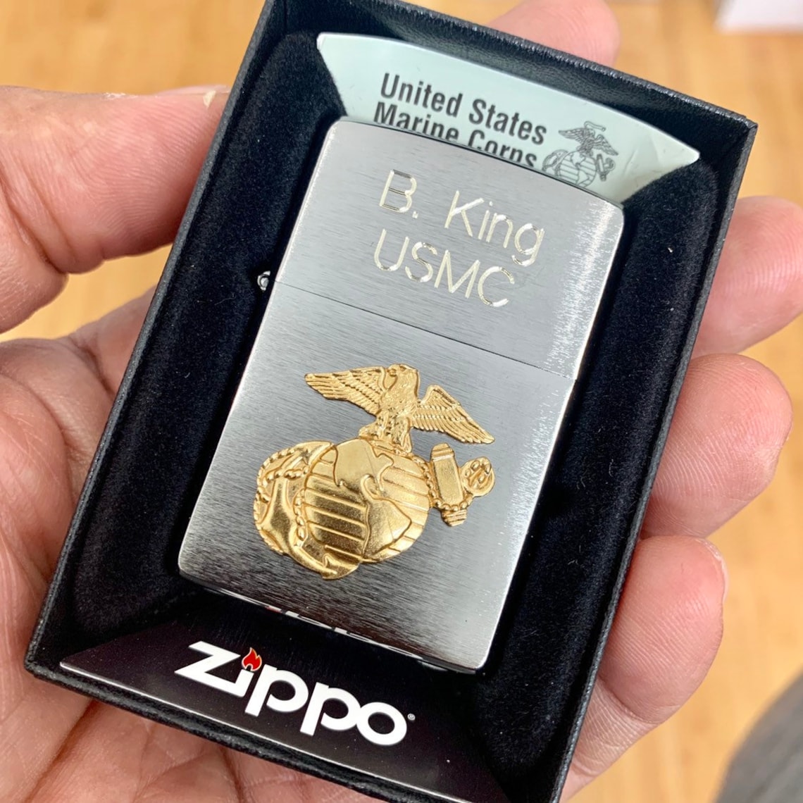 Genuine Zippo Lighter Personalized US Marine Corps Crest Etsy