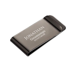 Money Clip Engraved, Engraved Gunmetal Finish Money Clip, Groomsmen Money clip, Groomsmen Gift, Birthday Gift, Anniversary Gift VMC900GM