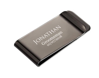 Engraved Gunmetal Money Clip: Personalized Groomsmen Gift