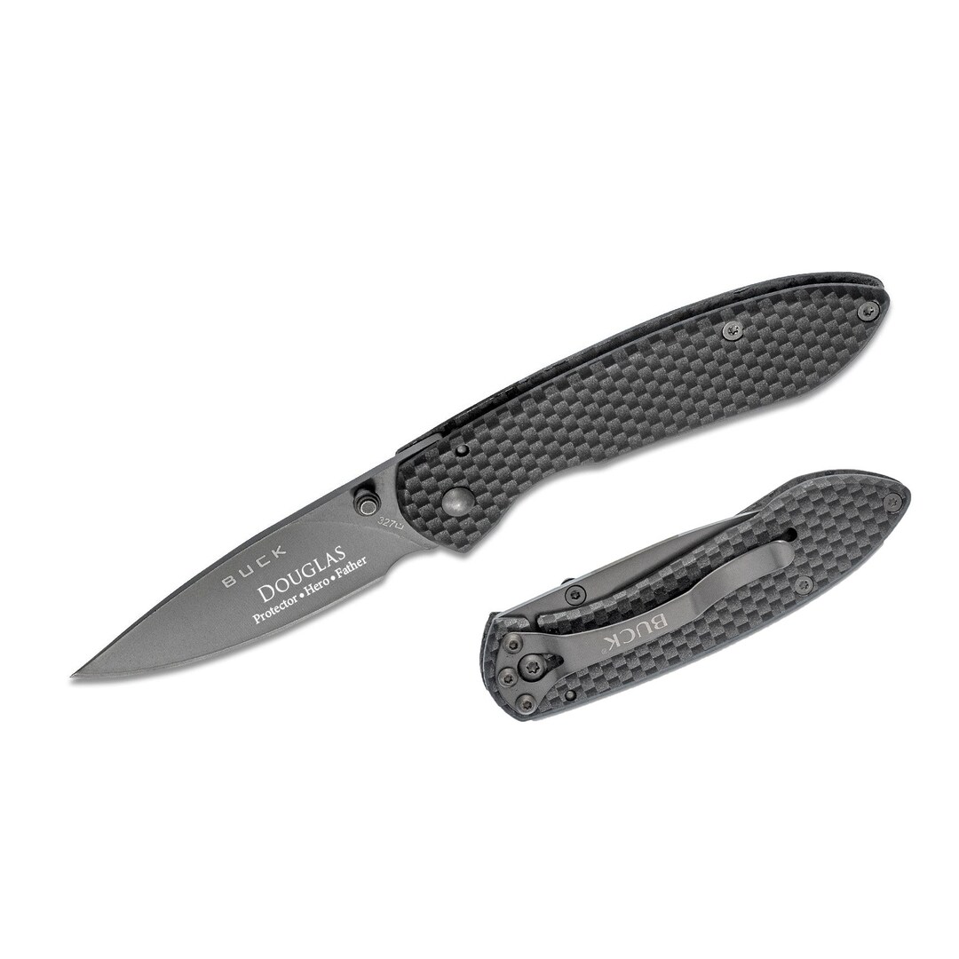 Buck Knife Engraved, Buck Knife Nobleman 2.6 Coated Blade Stainless