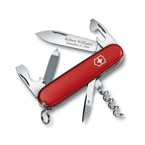 Navaja suiza Victorinox grabada, Swiss Army Sportsman 3.31 Cuchillo rojo,  cuchillo padrinos de boda, regalo del día del padre, genuina Swiss Made -   México