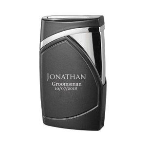 Cigar Lighter Engraved, Black Matte Torch Flame Cigar Lighter, Groomsmen Gift, Birthday, Fathers Day Gift, Anniversary Gift - VLR500401