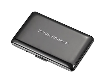 Business Card Holder Personalized, Gun Metal Polished Stainless Steel Business Card Case Personalized, Business card holder Engraved