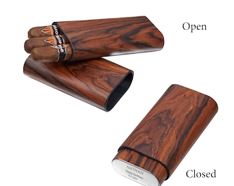 Cigar Case Personalized, Natural Wood Cigar Travel Case Engraved, Groomsmen Gift, Fathers Day Gift, Birthday, Anniversary Gift  • VCASE742