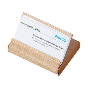 Business Card Holder Engraved, Maple Wood & Rosewood Desktop Business Card Holder Engraved, Business card Holder Custom