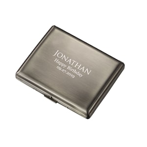 Cigarette Case Engraved, Gunmetal Double Sided Regular Size Cigarettes Case Engraved, Custom Cigarette Case, Cigarette Holder - VCM528