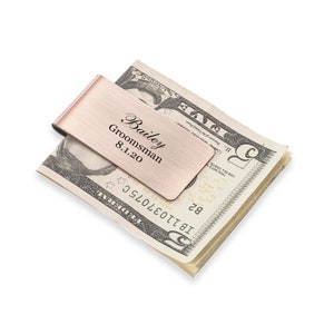 Engraved Money Clip: Personalized Stainless Steel Groomsmen Gift