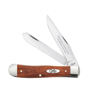 Case knife Engraved, Smooth Chestnut Bone Trapper Knife, Groomsmen knife, Fathers day Gift, Anniversary Gift, Birthday Gift