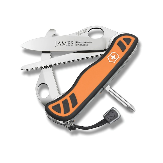 Victorinox Swiss Army Knife Engraved Swiss Army Hunter XT Orange 4.37 Knife Groomsmen Knife Fathers Day Gift Genuine Swiss Made Etsy Canada